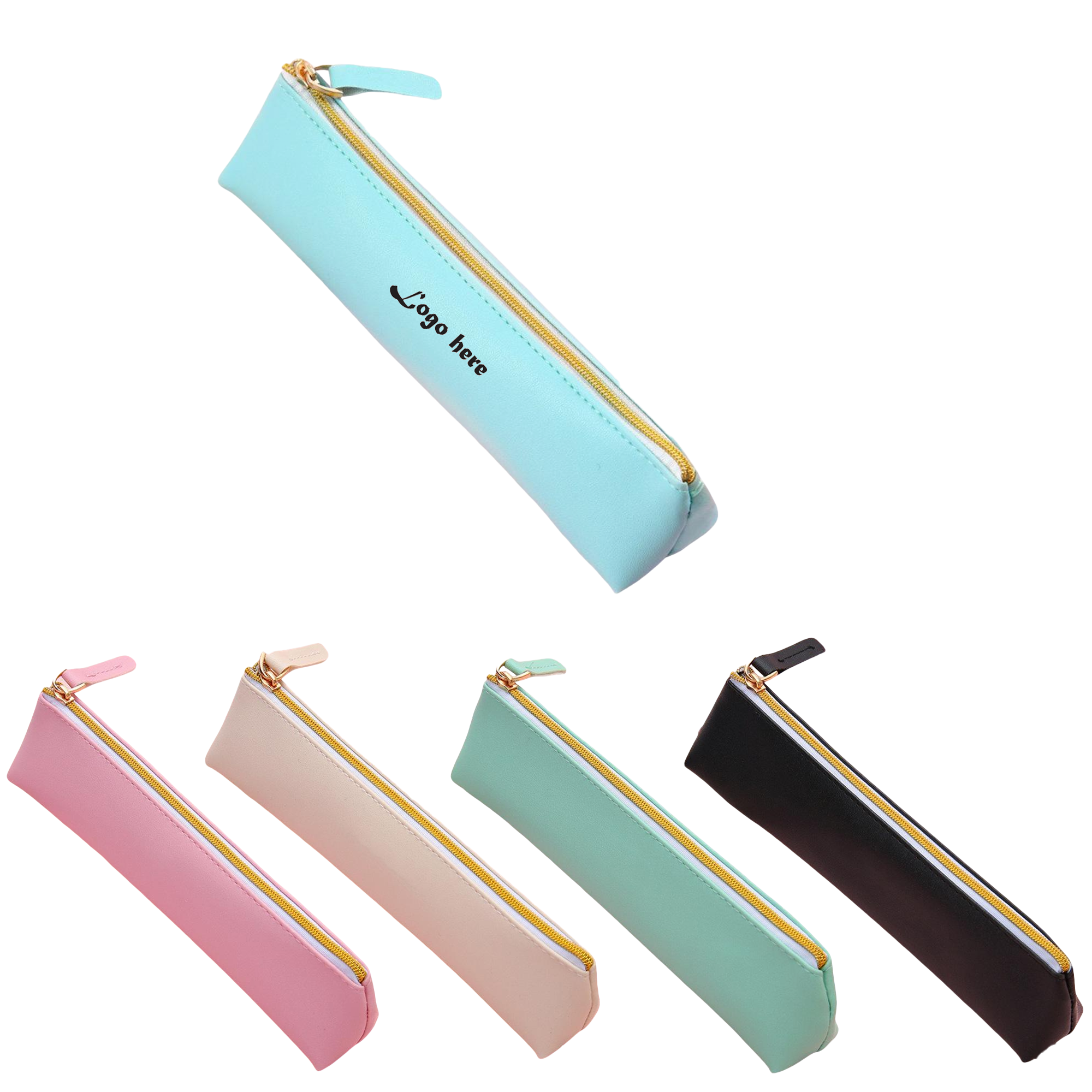 Simple PU Leather Large-Capacity Student Pencil Case 2