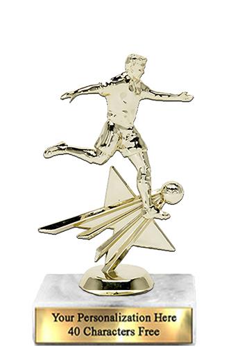 Trophy: 7", 2x3 white marble base, Star Figure Soc