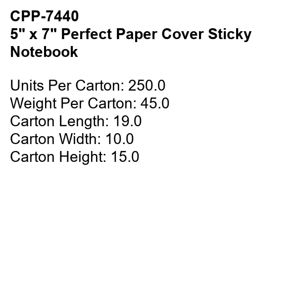 5" x 7" Perfect Paper Cover Sticky Notebook 1