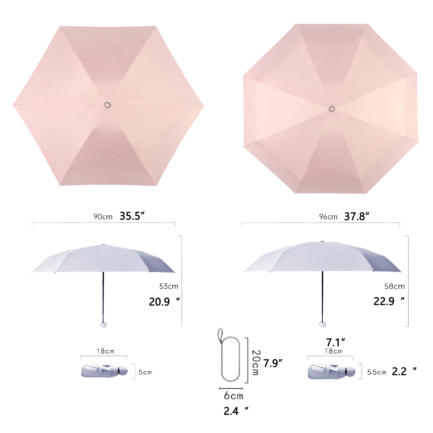 Mini Cased UV Umbrella 25