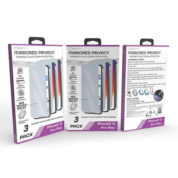 Iphone 13 Pro Max Mirrored Glass Screen Protector 3pk 3