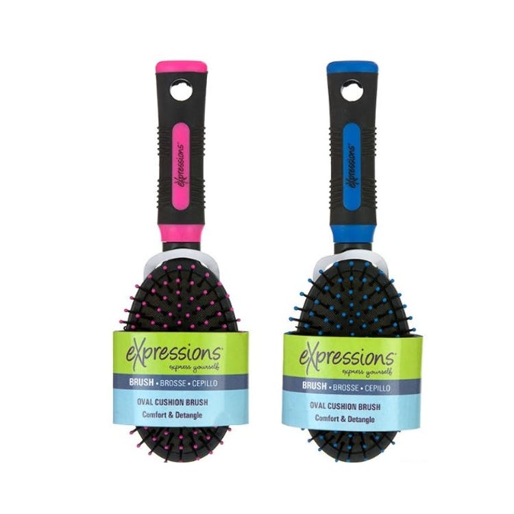 Oval Cushion Detangling Brushes - Pink & Blue 3