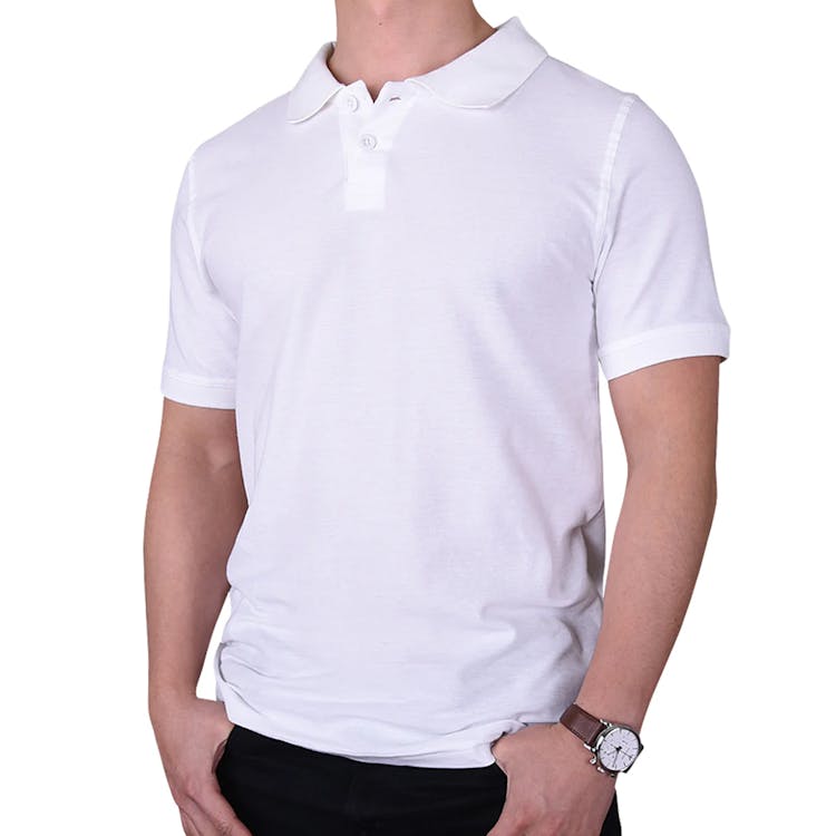 Men's Slim Polo Uniform Shirts - Large White 3