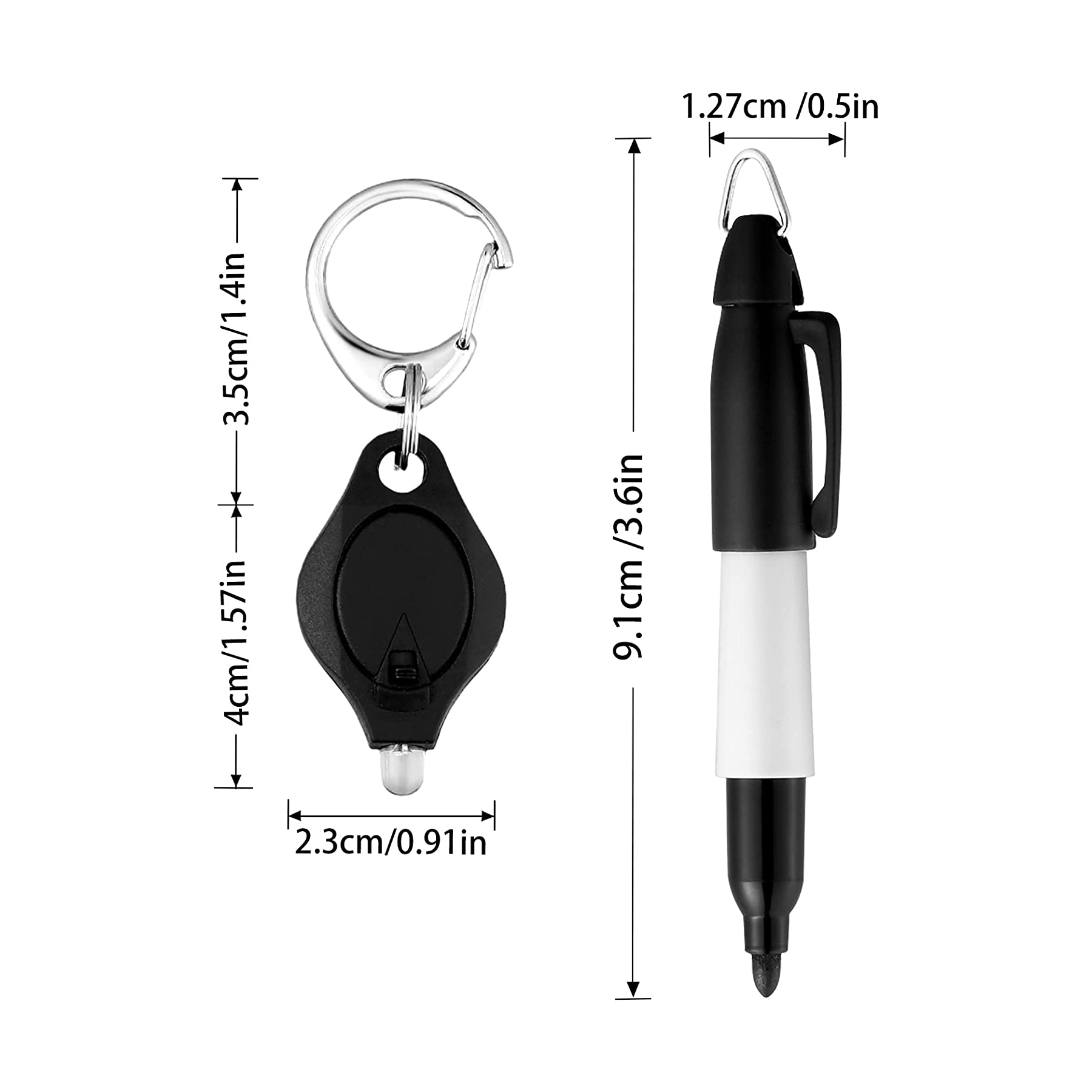 Mini Flashlight Keychain Permanent Marker 6