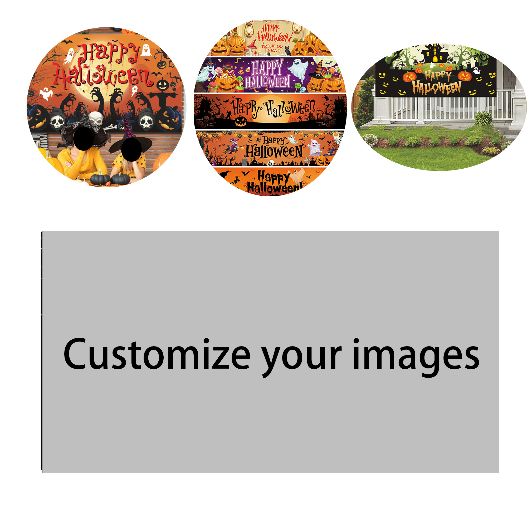 100D Polyester Personalized Custom Halloween Banner