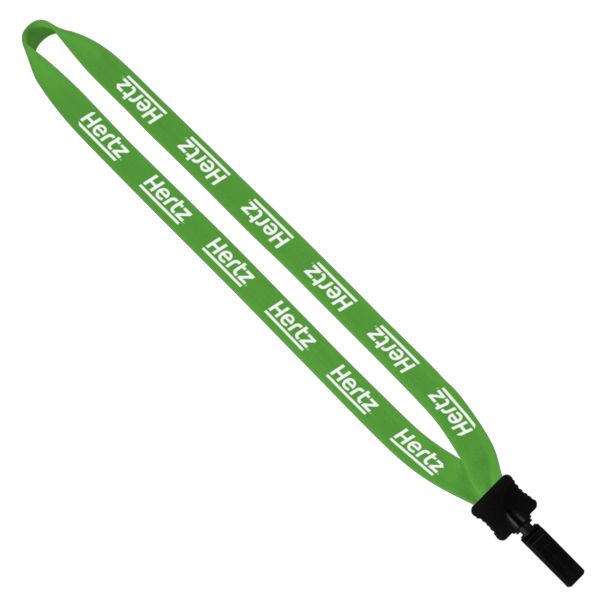 3/4" Cotton Lanyard with Plastic Clamshell & Bulldog Clip