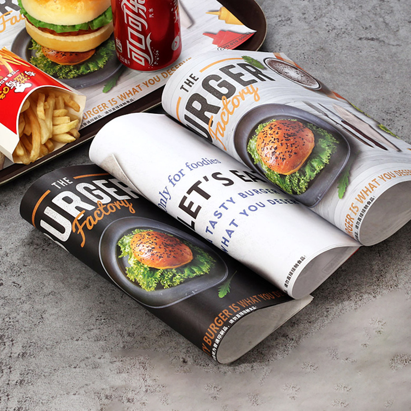 Customized Food Hamburger Wrapper Paper Basket Liners Wrapping Tissue 12