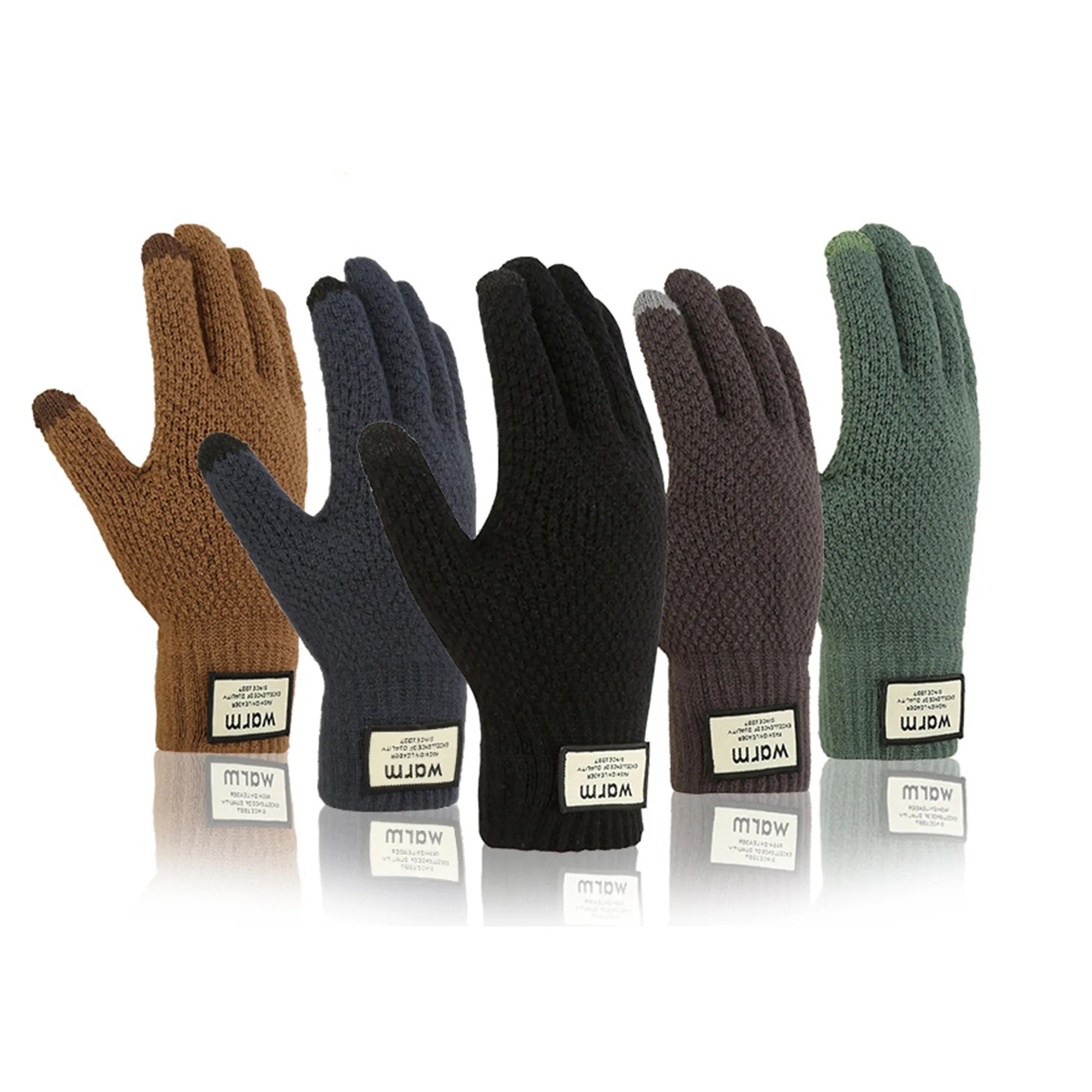 Customized Thick Winter Yarn Touch Screen Glove 15
