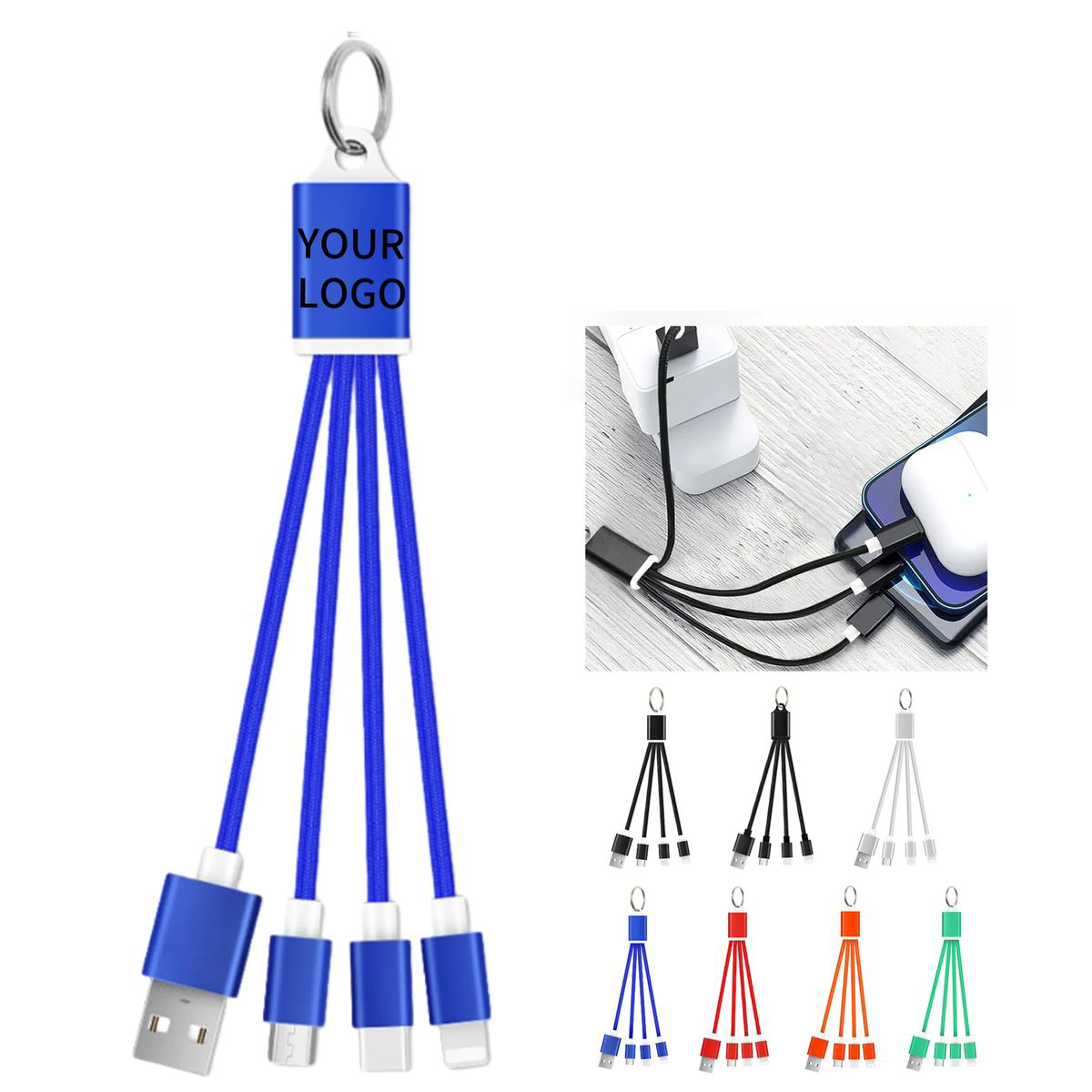 Multi Device Charging Keychain with USB Ports