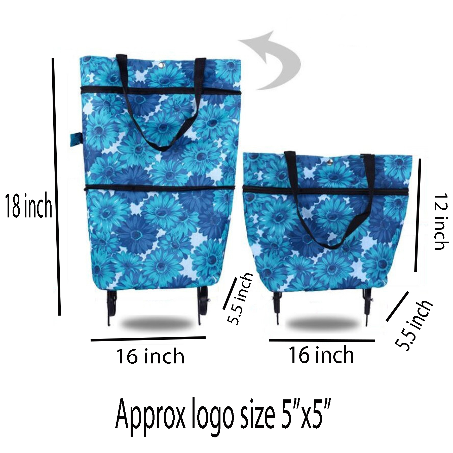 Collapsible Trolley Bag, custom tote bag with logo imprint 5