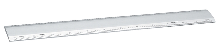 Alumicolor 8 Inch Green Aluminum Desk Ruler - Beveled Edge With Inch & Metric Markings