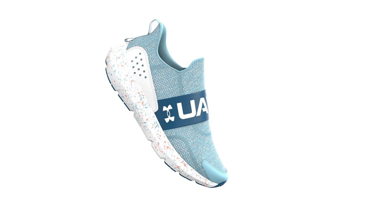 UA Surge 3 Slip Paint Splatter Girls' Grade School Running Shoes 3