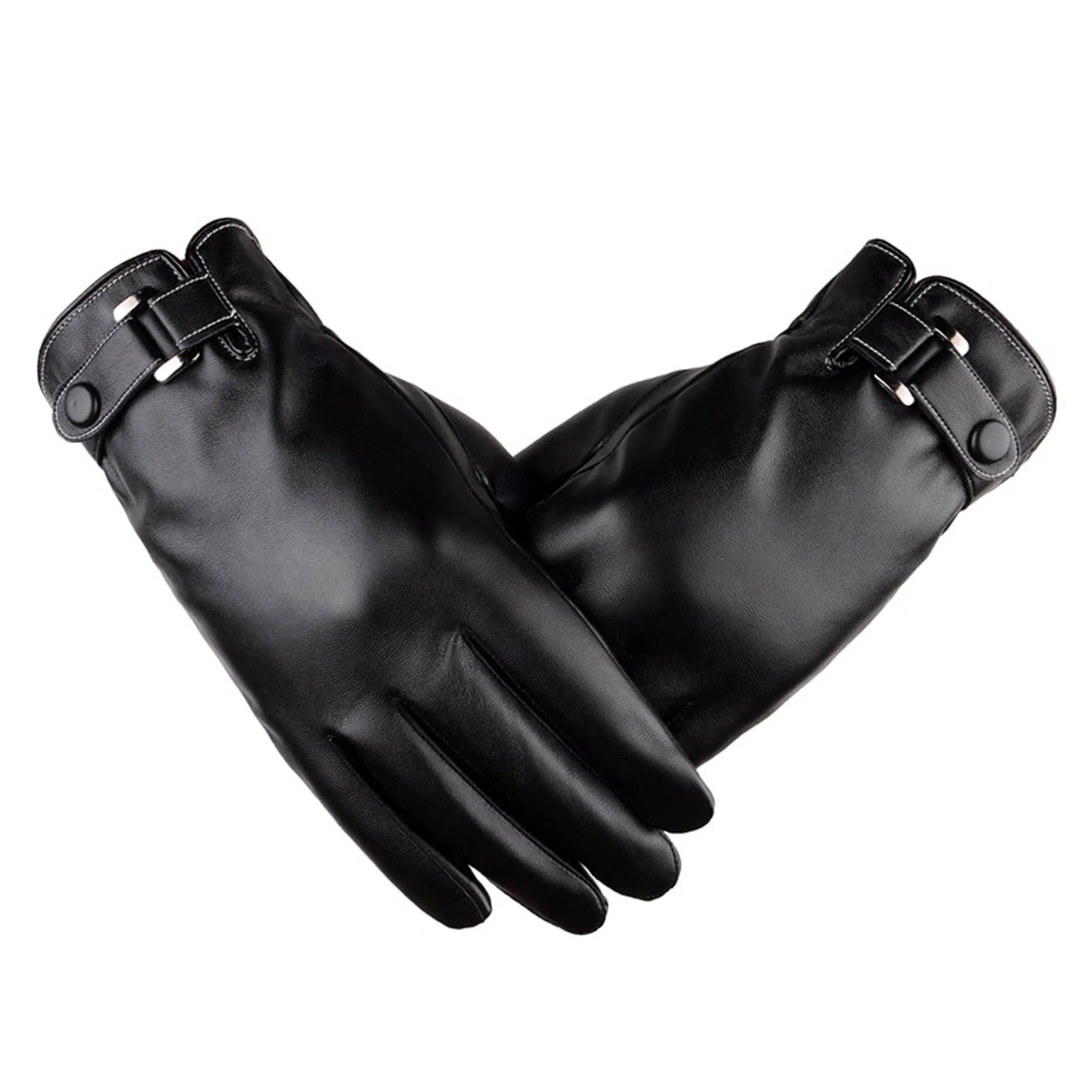 Touchscreen-Compatible PU Leather Gloves 13