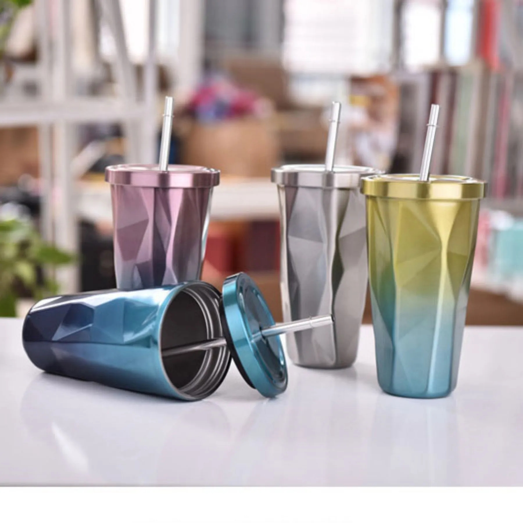 18oz Gradient Diamond-shaped Cup 30