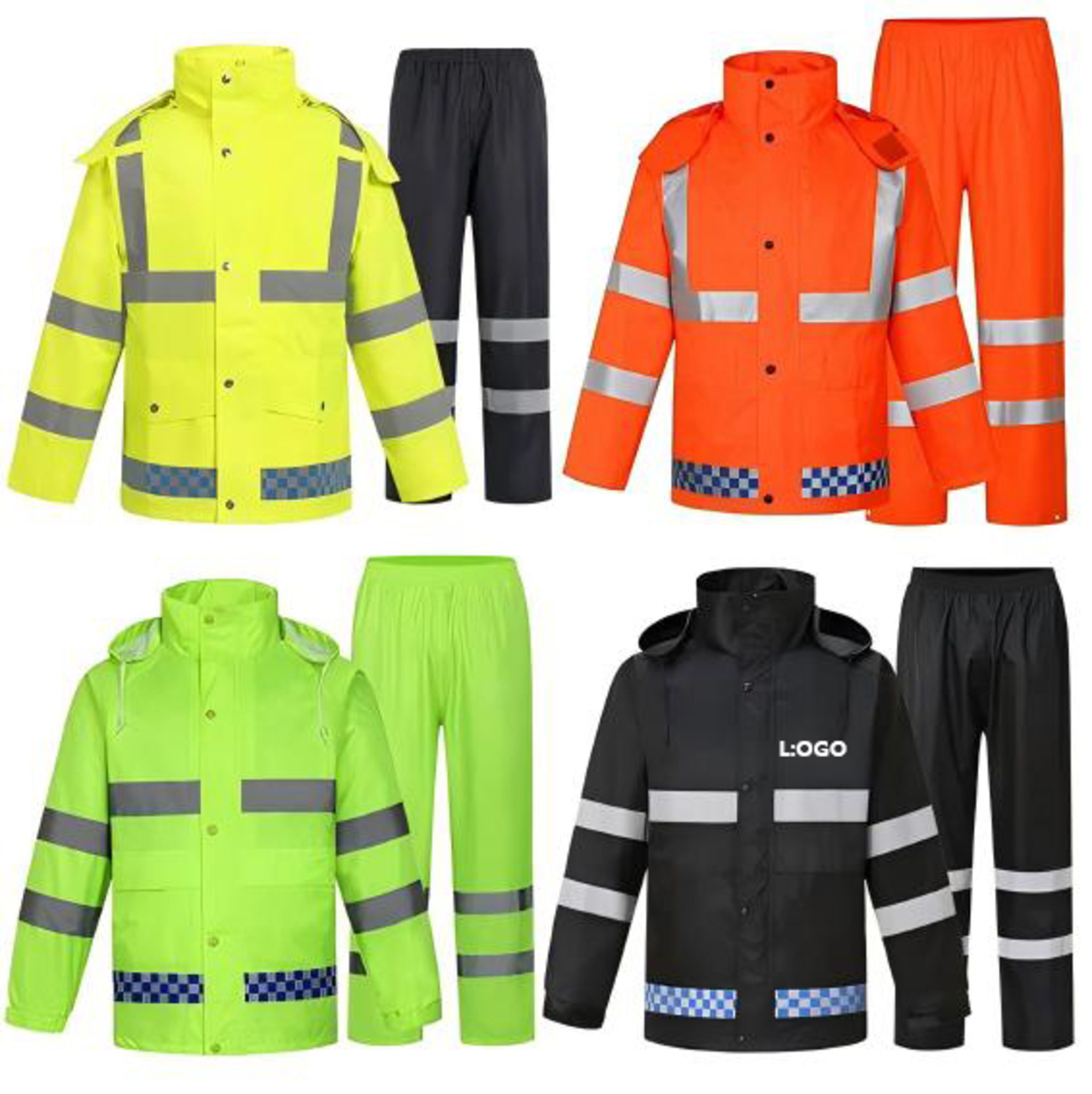 Waterproof Safety Rain Suit with Straps 3