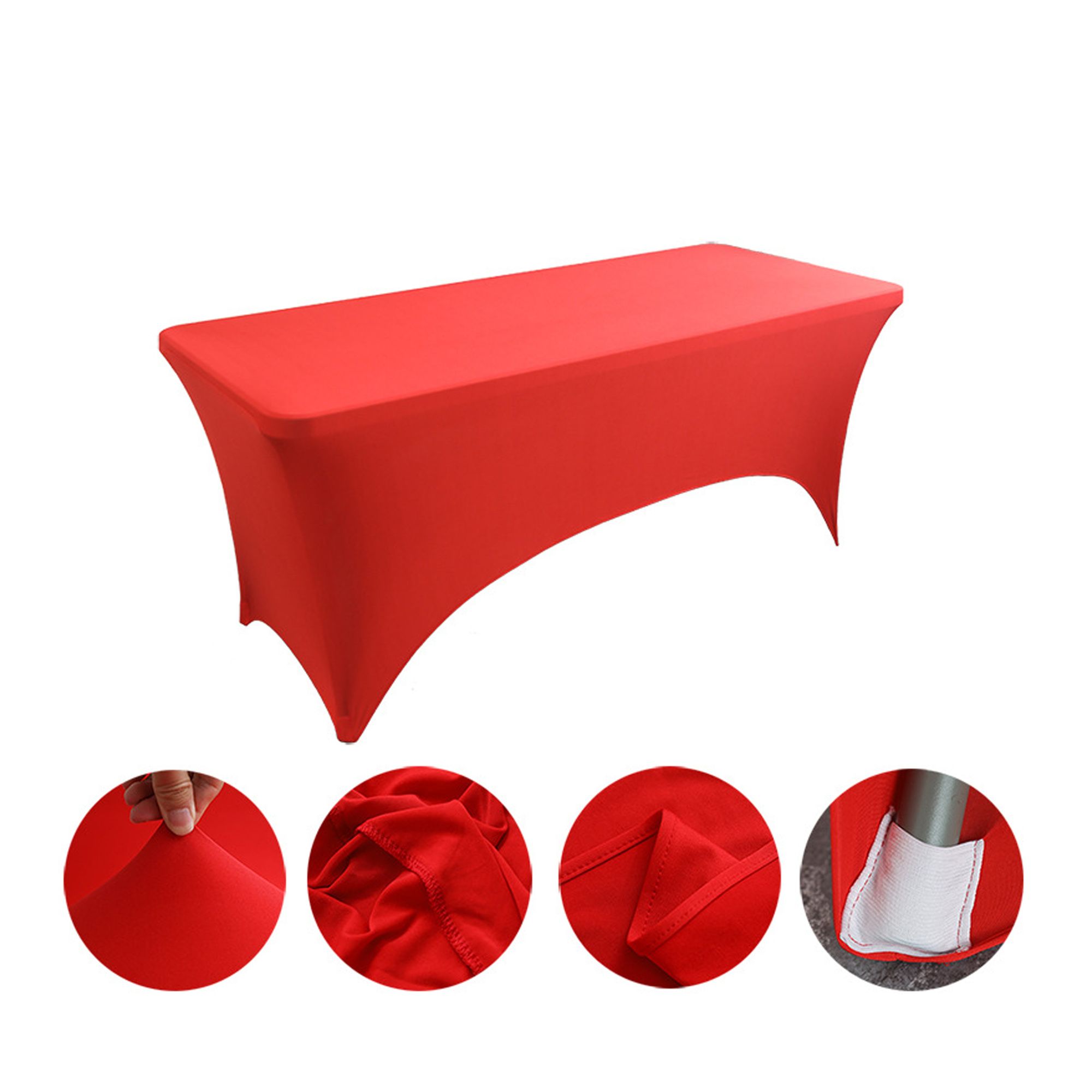 6FT Customizable Polyester Tablecloth Stretch Table Cover 13