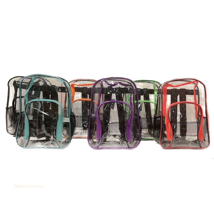 17" Clear Backpacks - 6 Trim Colors 3