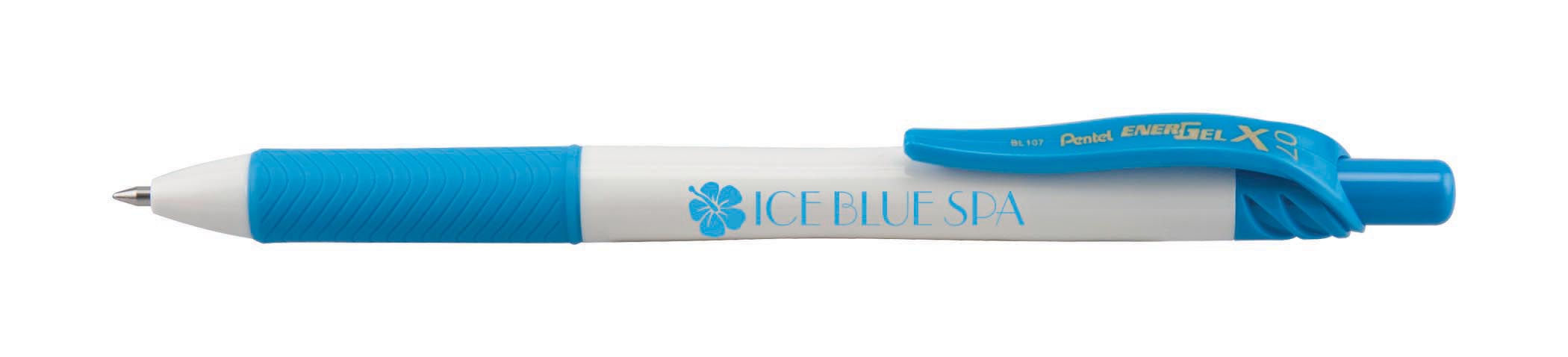 EnerGel-X® White Barrel Retractable Gel Ink Pen-Silk-Screen 8
