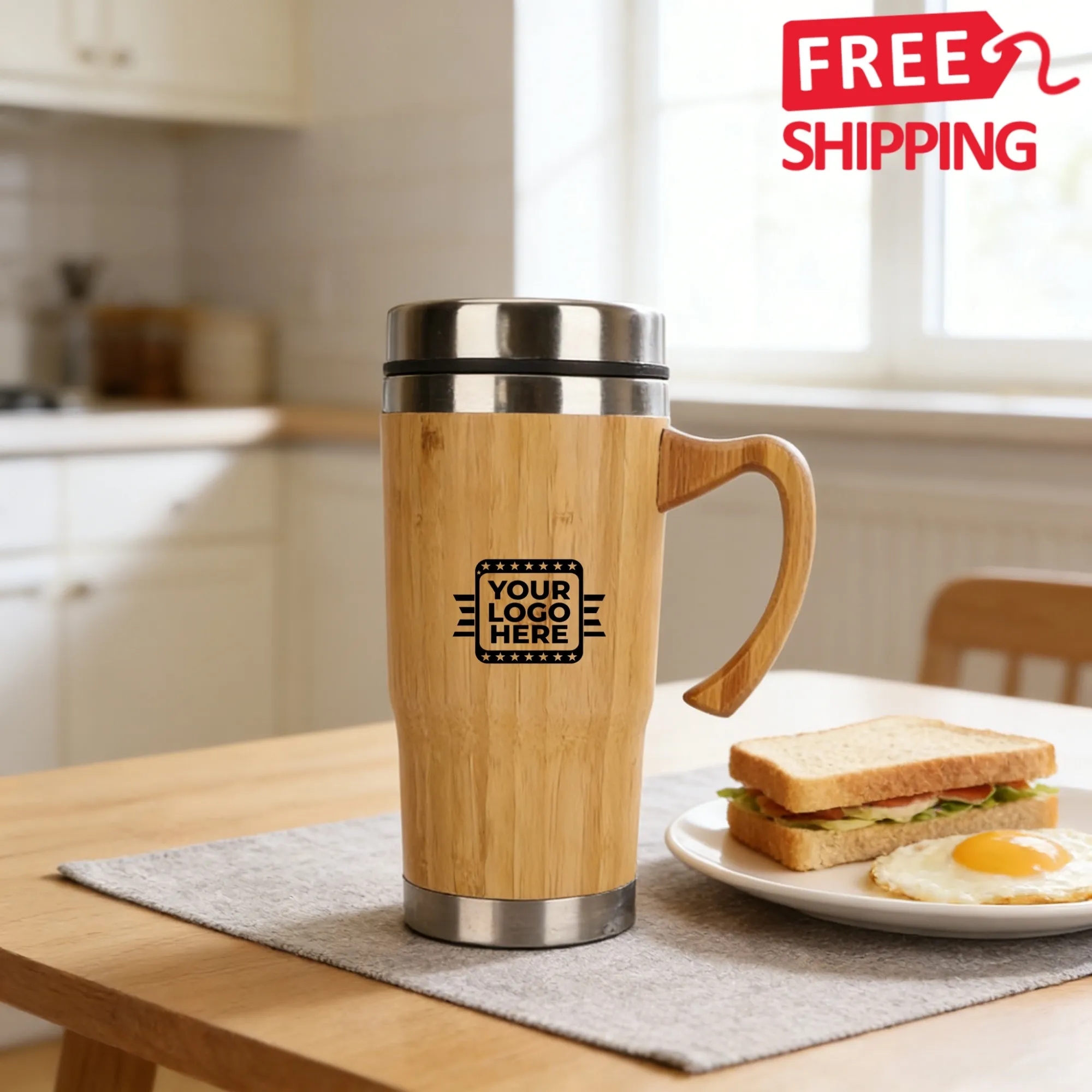 Bamboo Stainless Insulated Travel Mug