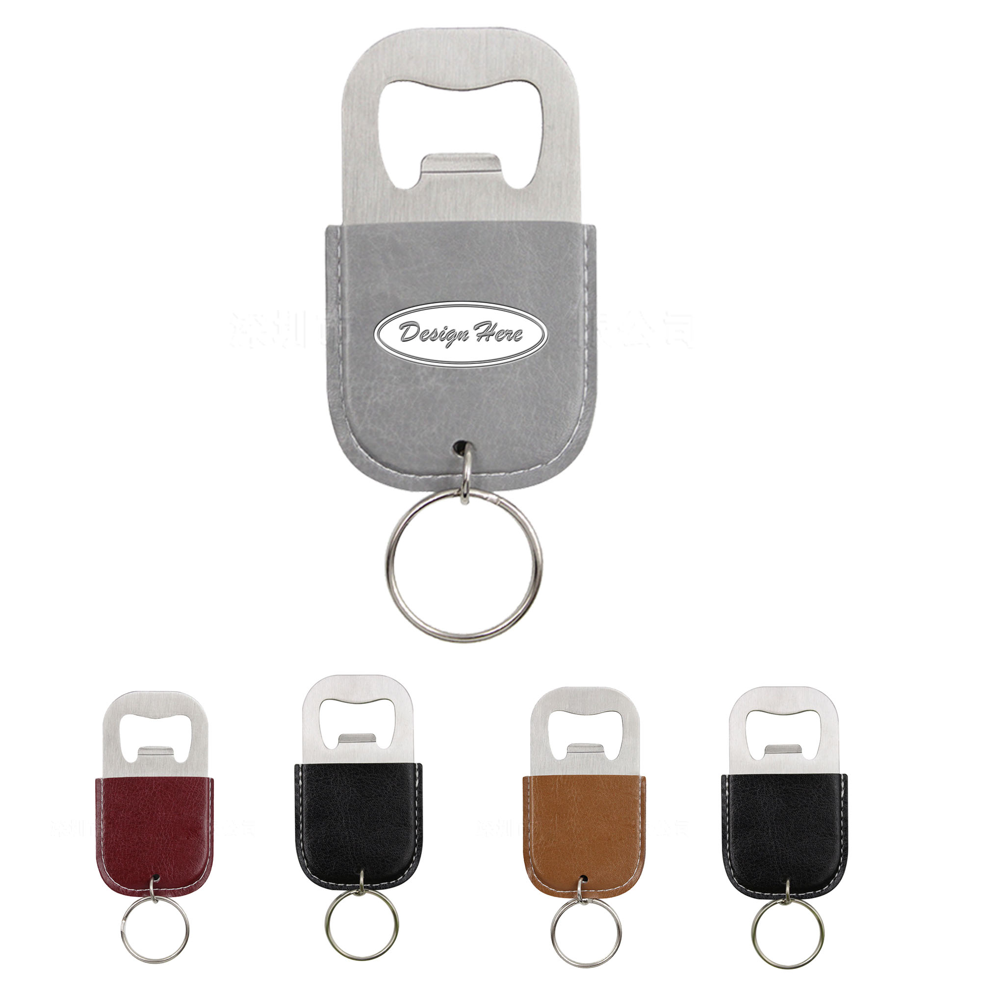Durable PU Leather Keychain with Beer Bottle Opener 7