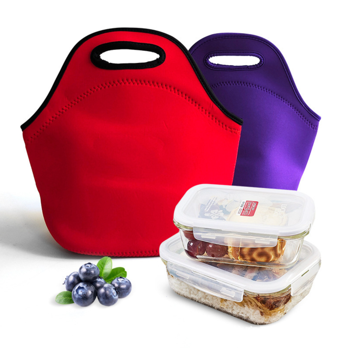 Easy Carry Zippered Neoprene Lunch Bag