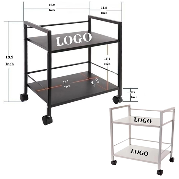 MOQ 20 Double-Layer Trolley with Wheels Storage Rack 3