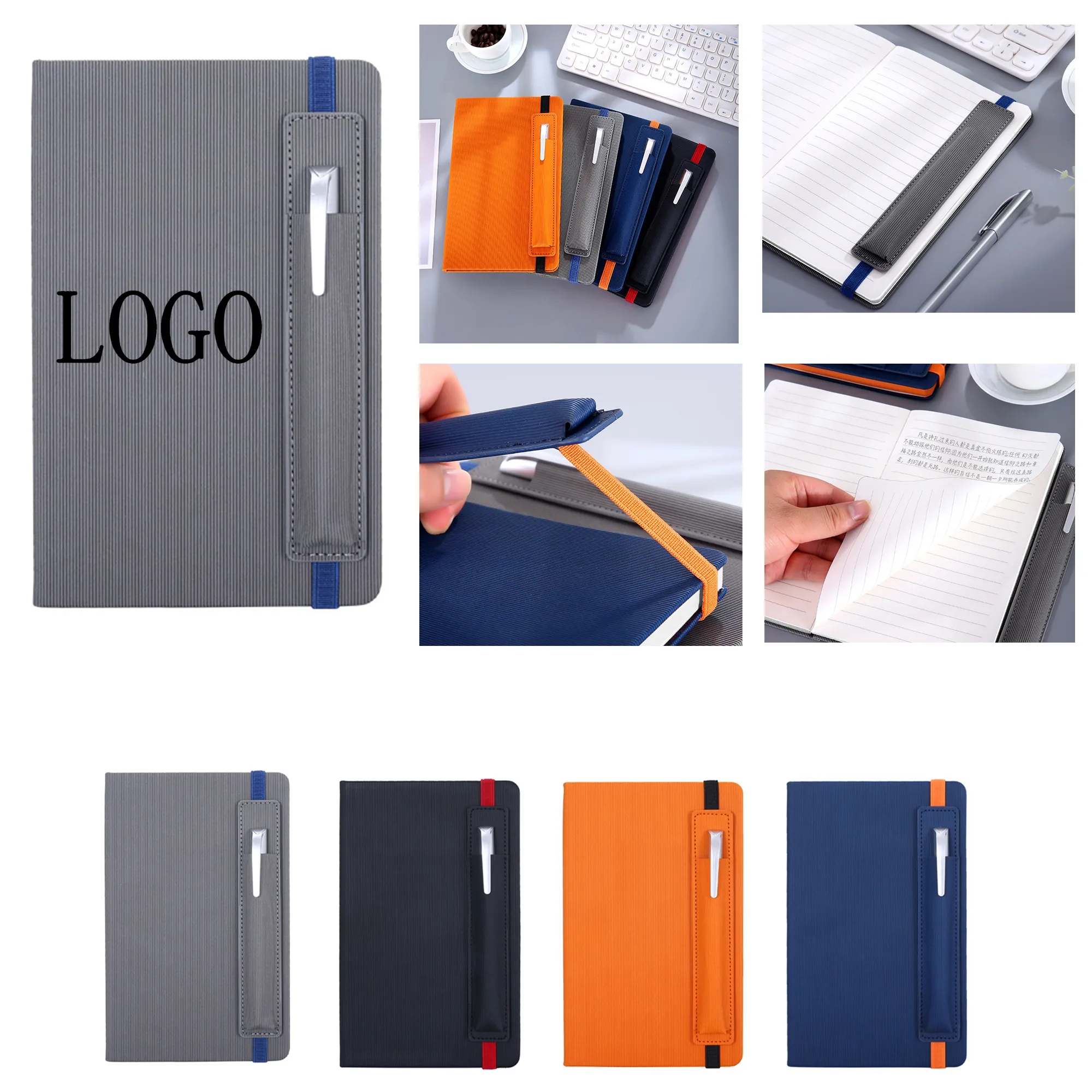 100 SheetsA5 Lined Journal Notebook With Pen Holder