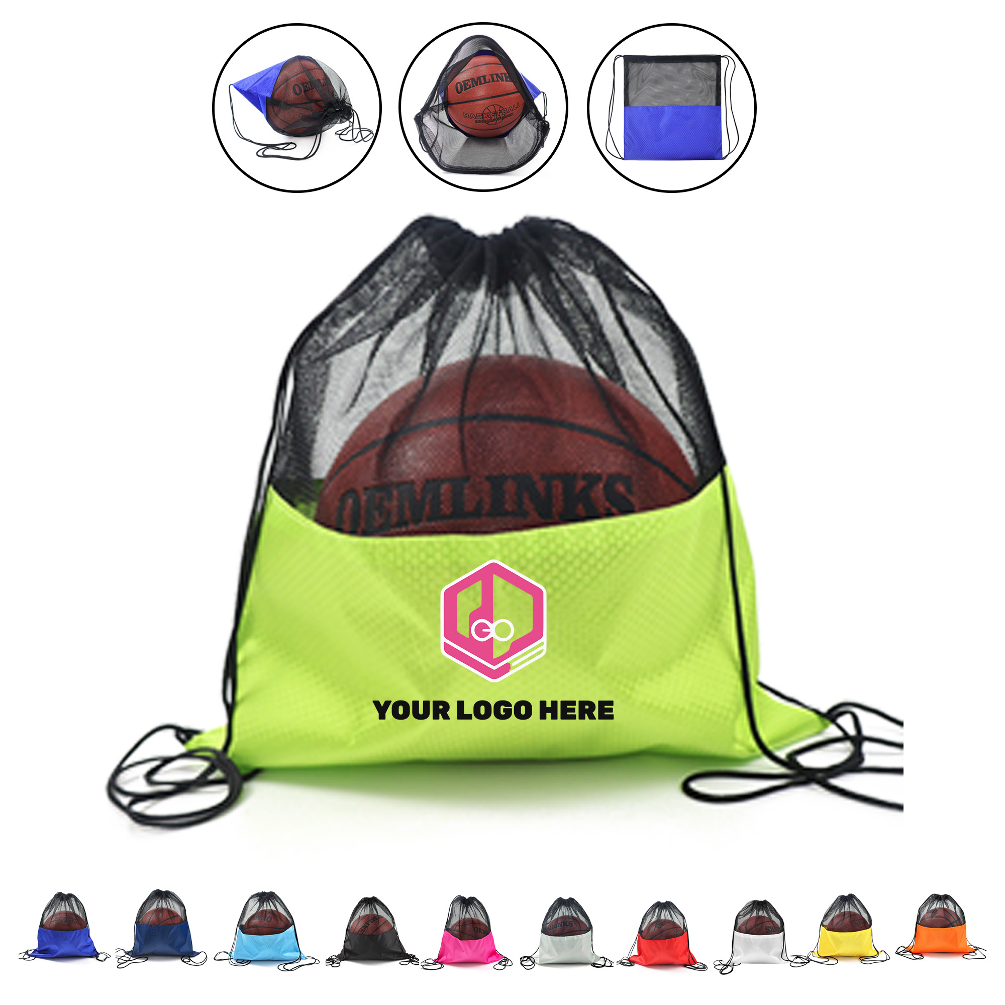Mesh Closure Drawstring Bag 3