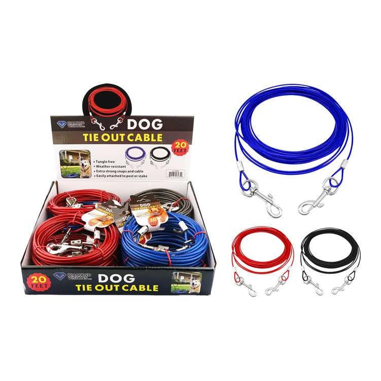 Dog Tie-Out Cables - 20' Assorted Colors 2