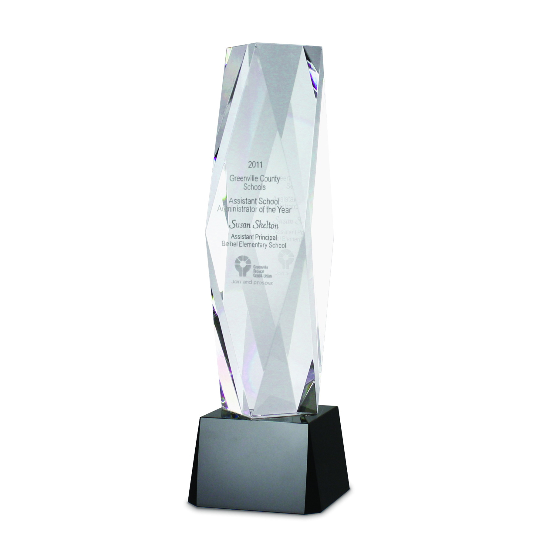 12" Crystal Award-Monarch