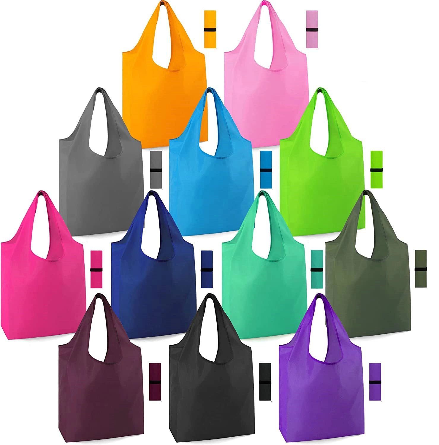Multicolor Durable Machine Washable Grocery Bags 28