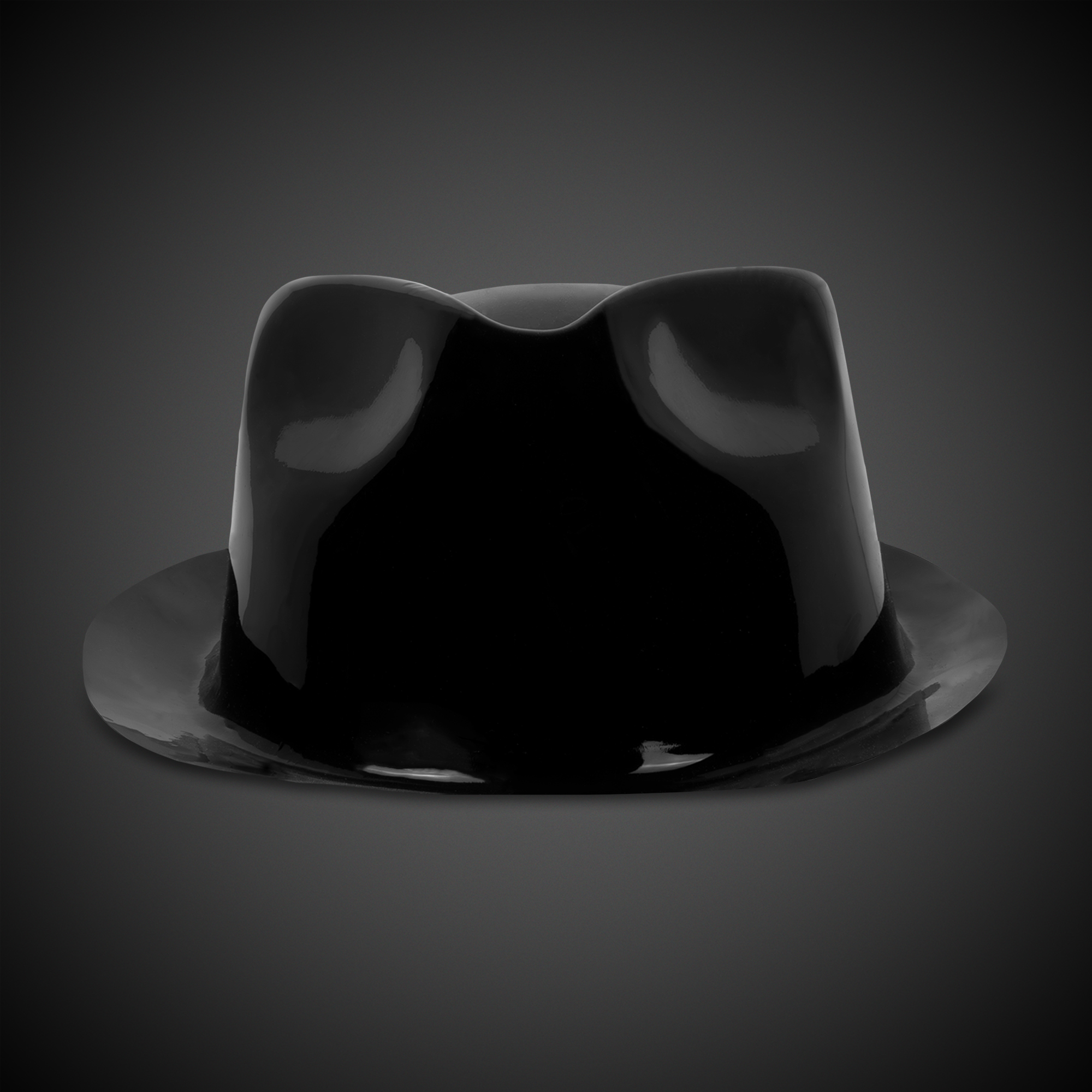 Black Plastic Gangster Fedora Hat 11
