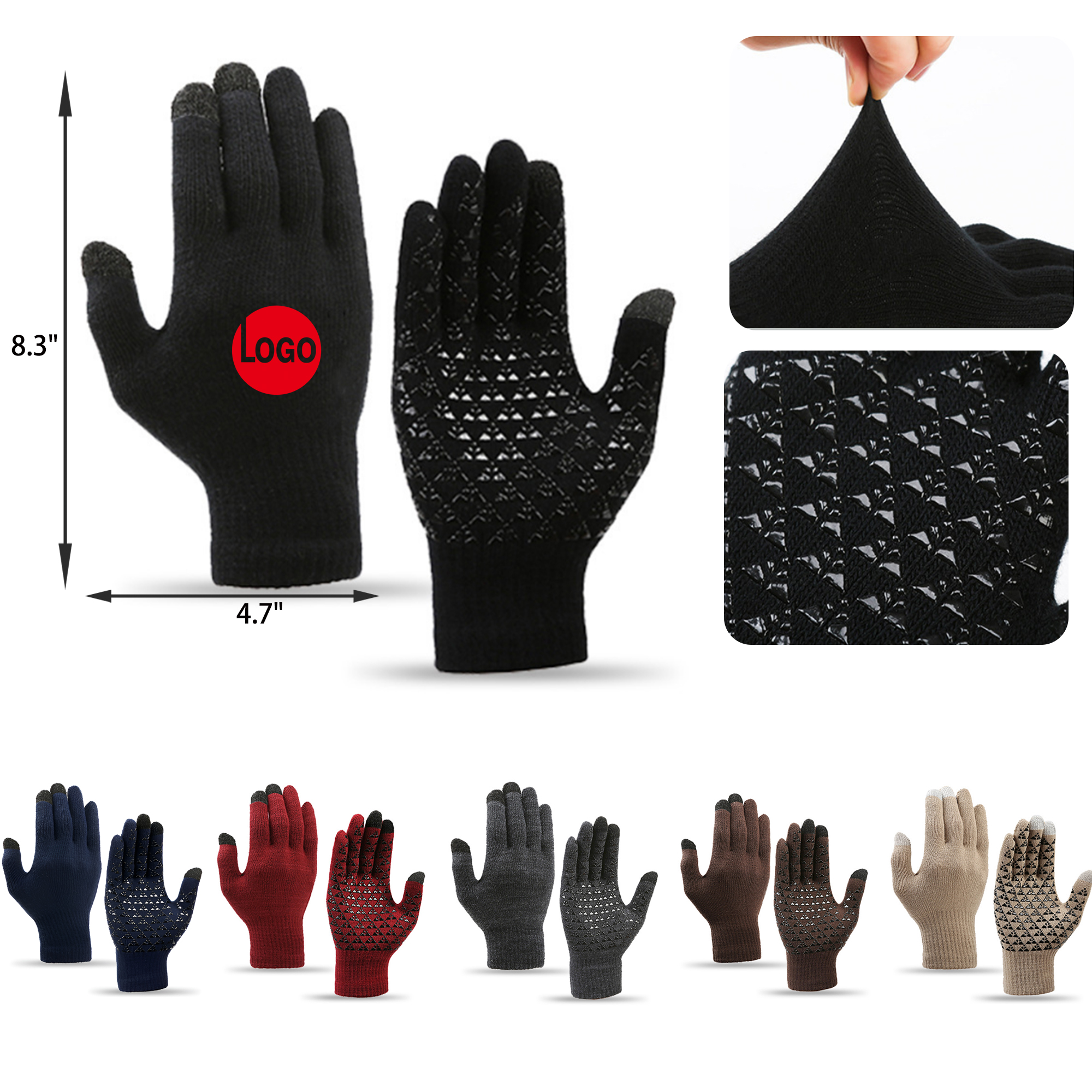 Comfortable Anti Slip Knitted Gloves 8