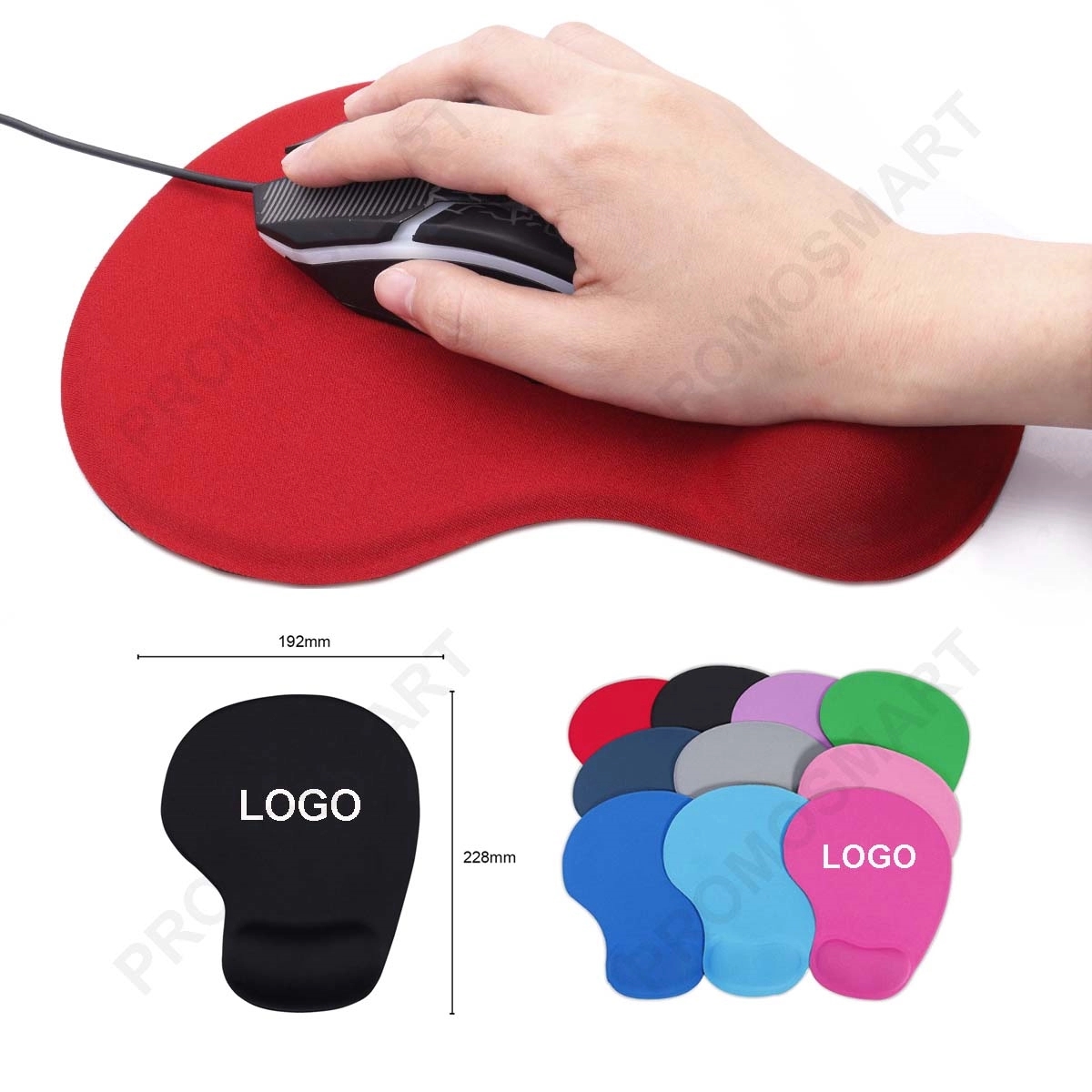 Mouse Pad With Wrist Support Gel Cushion