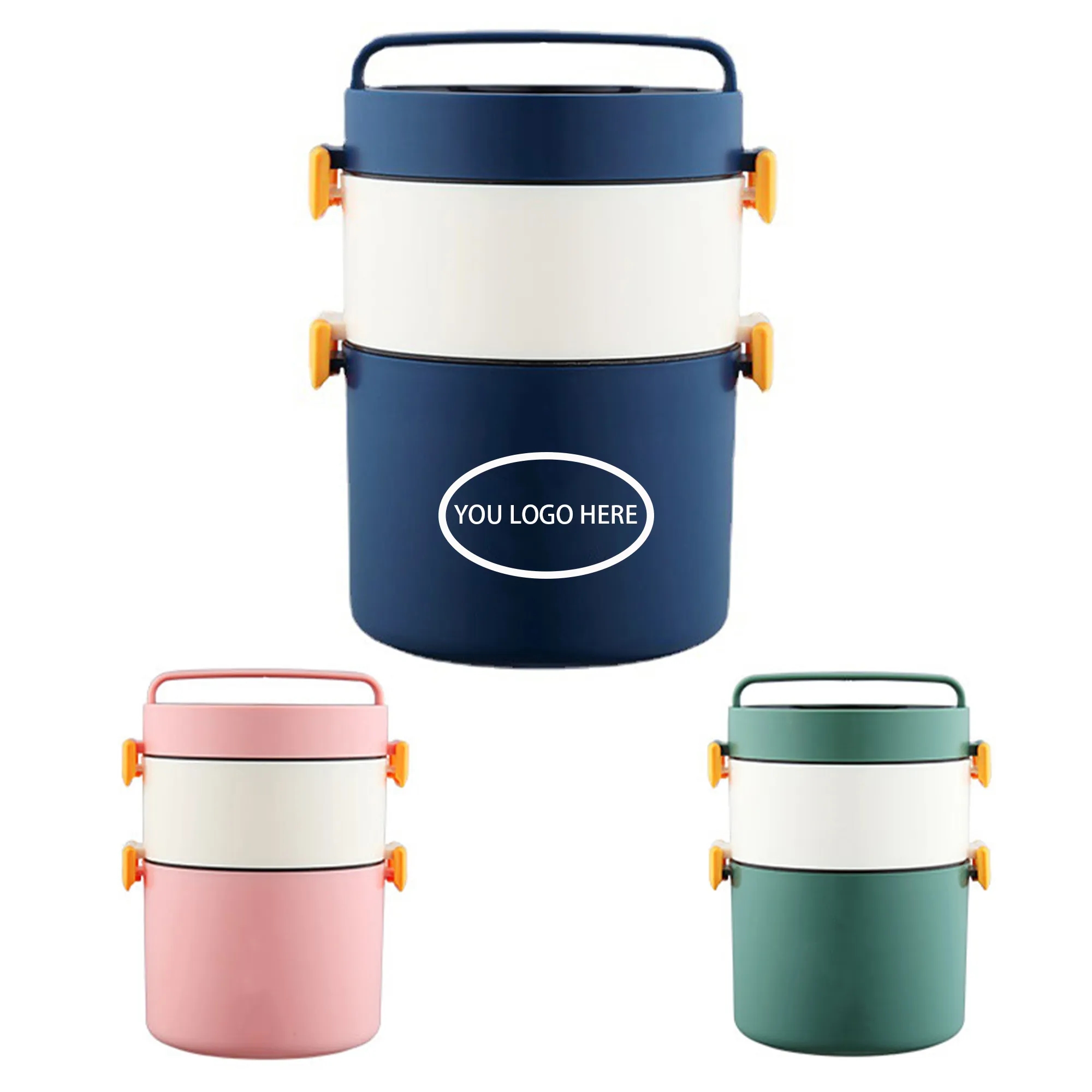 Portable Double-Decker Bento Lunch Box(Full Color)