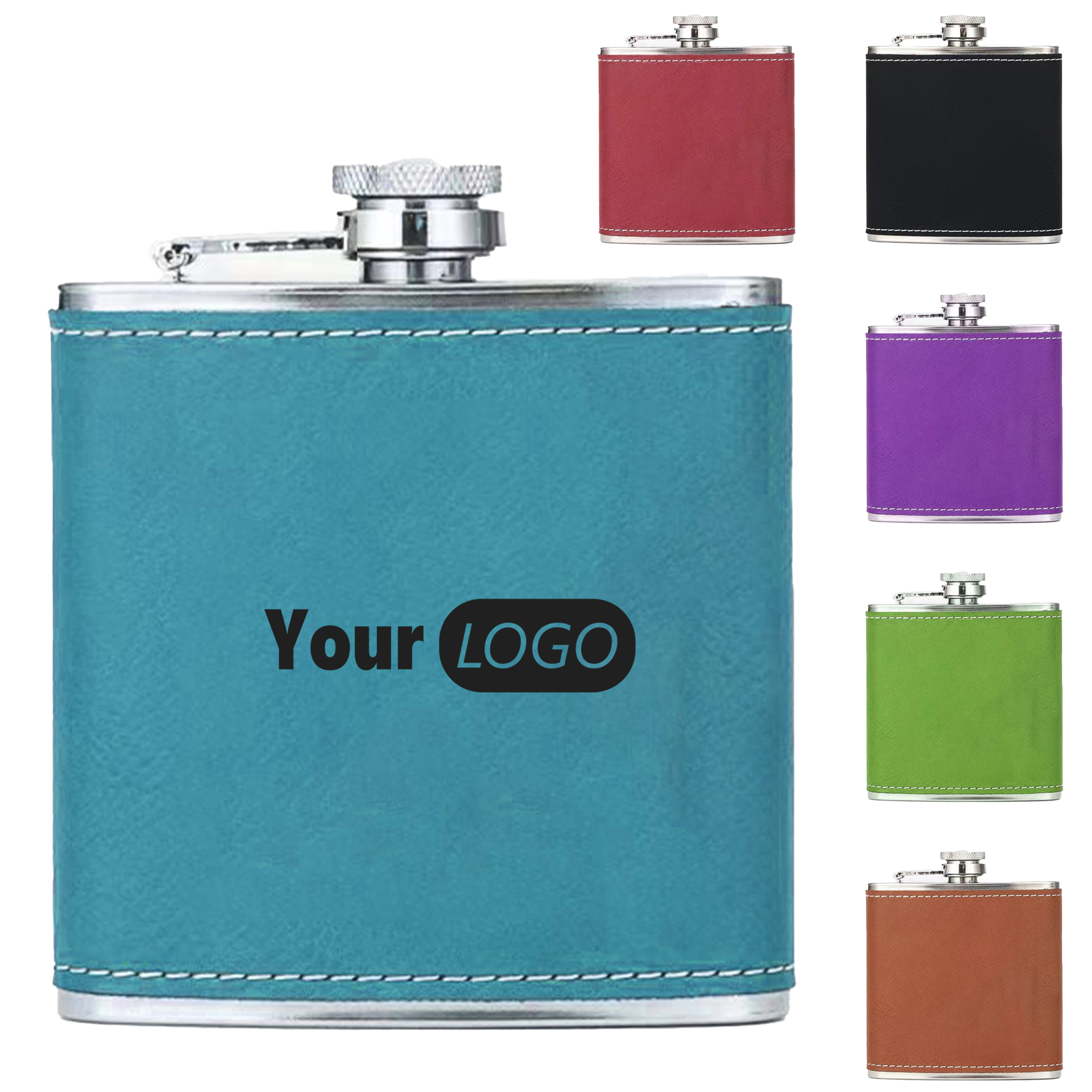 Stainless Steel Wrapped Hip Flask 7
