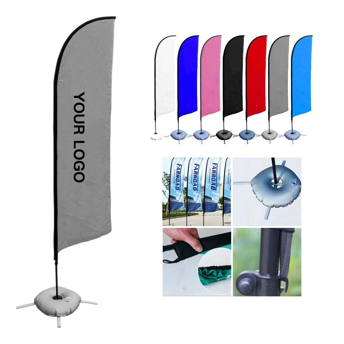Knitted Fabric Feather Flag for Celebrations and Sales