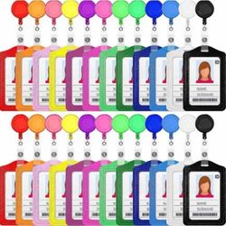 PU ID Credit Card with Retractable Badge Holder Reel Clip