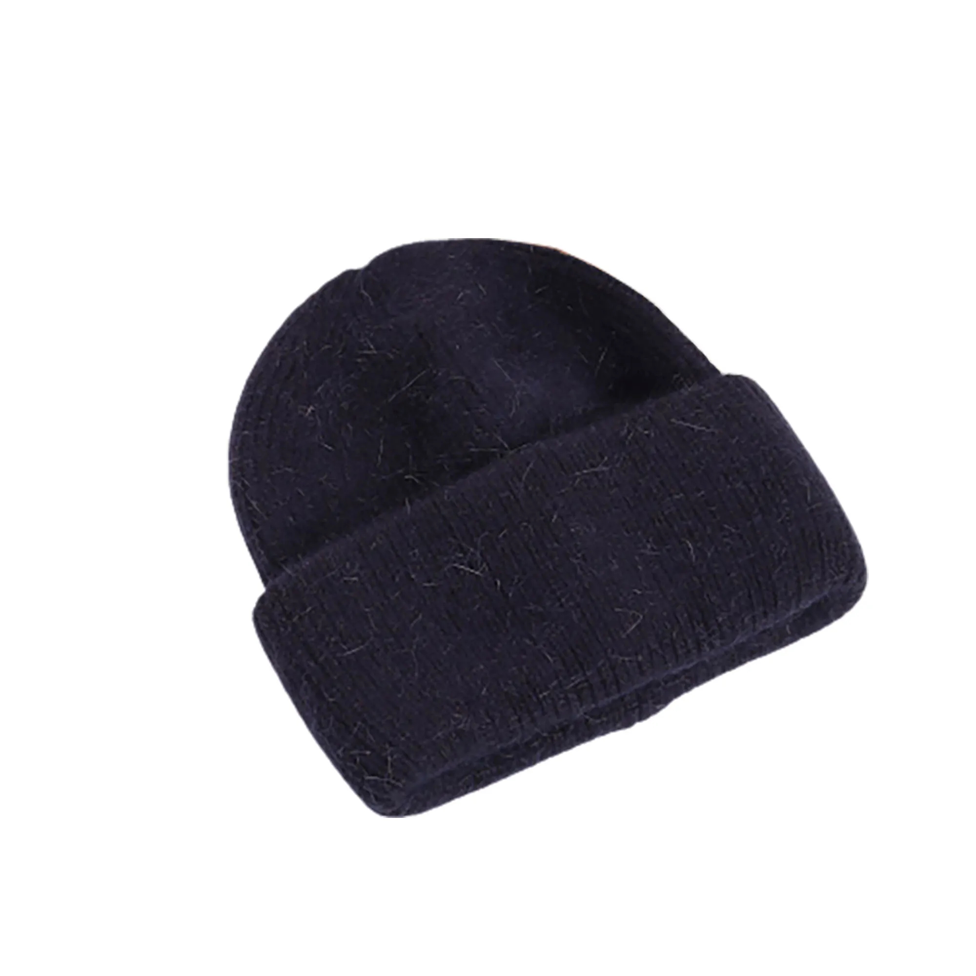 Winter Angora Rabbit Hair Knit Beanie Hat MOQ 10pcs 17