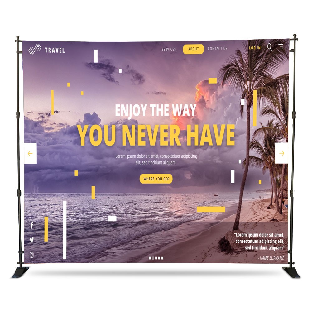 Adjustable Step and Repeat Backdrop Banner Stand 8' x 10'