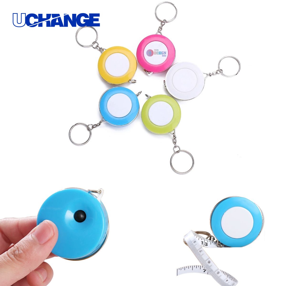 Plastic Measuring Tape Keychain