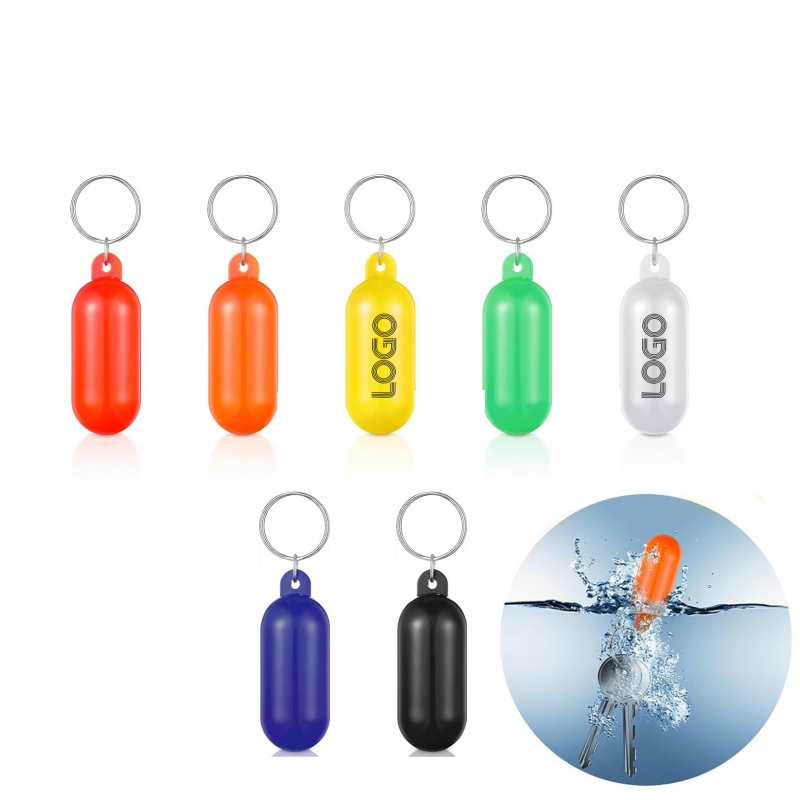 Plastic Capsule Shape Floating Keychain