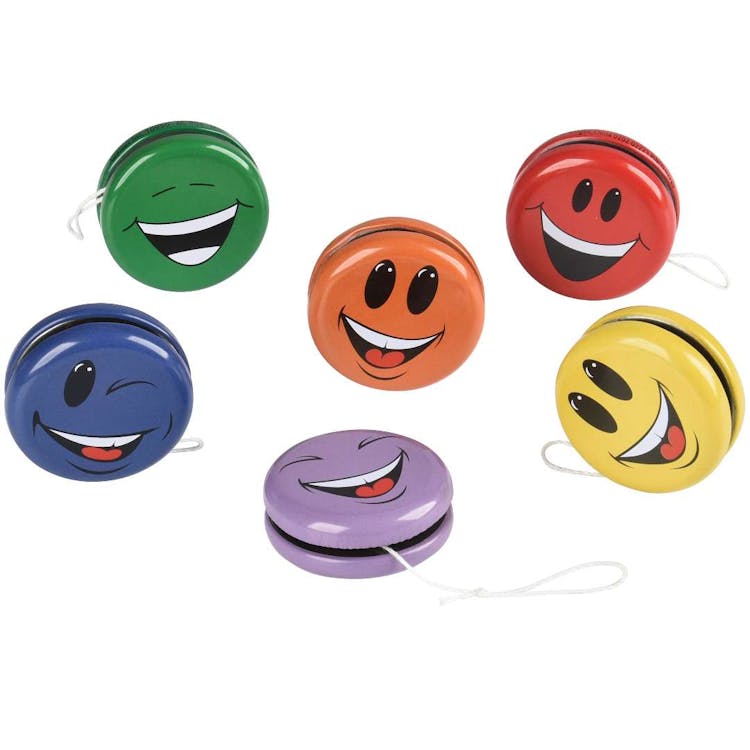 Metal Yo-Yos with Smiley Faces - Assorted 3