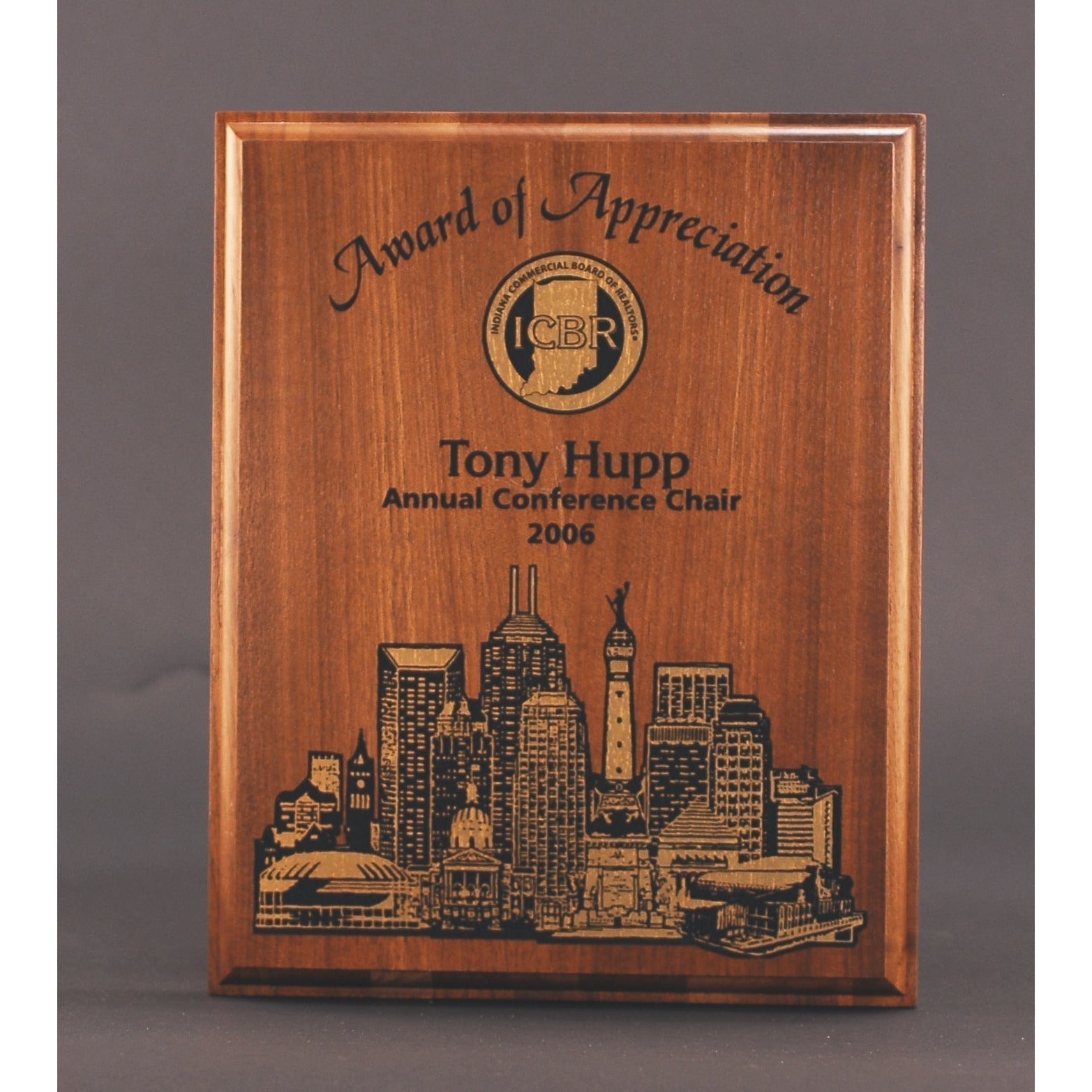 Walnut Plaque With Foil Highlights