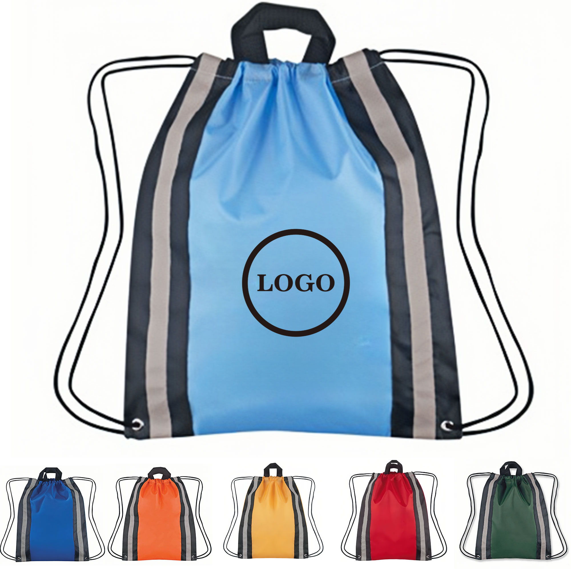 Reflective Drawstring Sports Bag for Night Safety 3