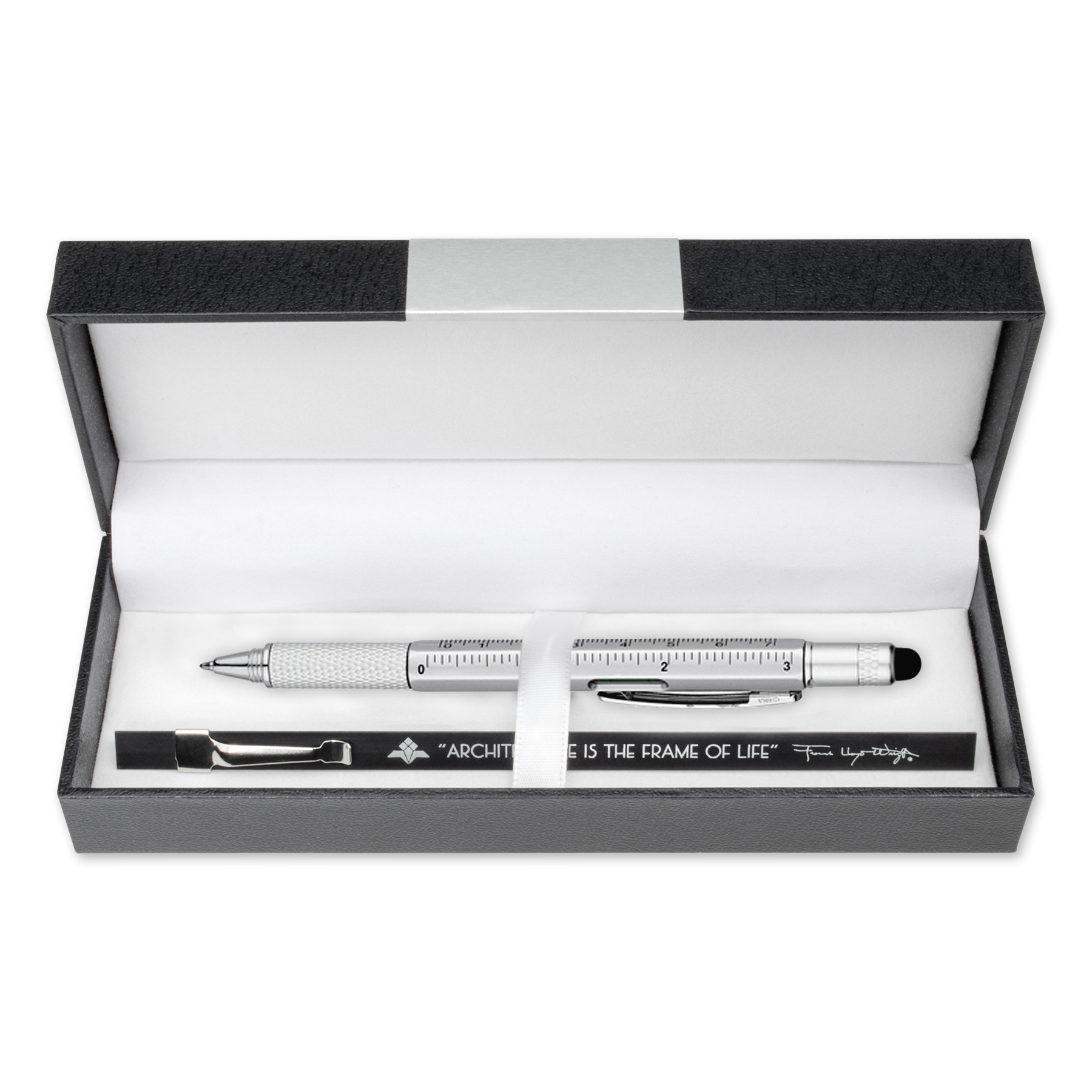 Executive GIFT SET w/ Engineer Pocket Scale and durable ABS plastic 5-in-1 work pen 8