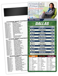 Football Schedule Laminated Card/Postcard with Magnet Strip 3.5x8.5 - 14 pt.