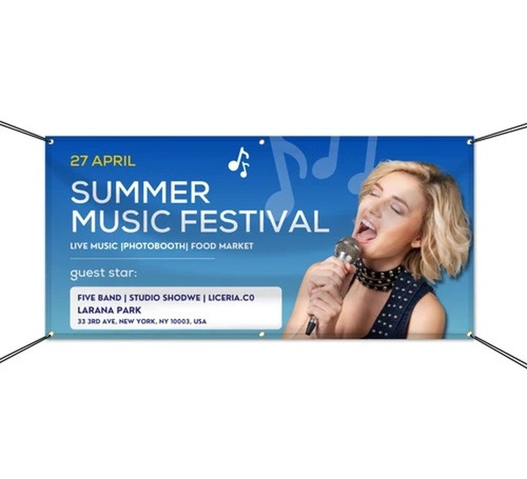 Polyester Fabric Banners with Top Pole Pocket (1Ft x 1Ft)