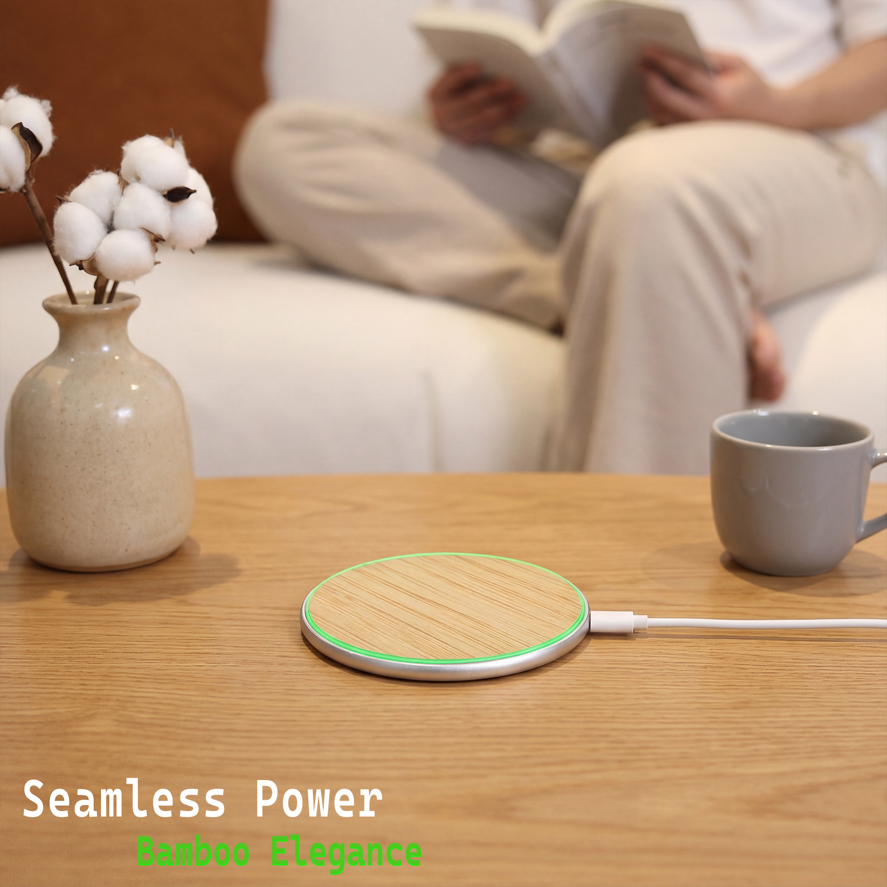 Bamboo 15W Wireless Charging Pad 25