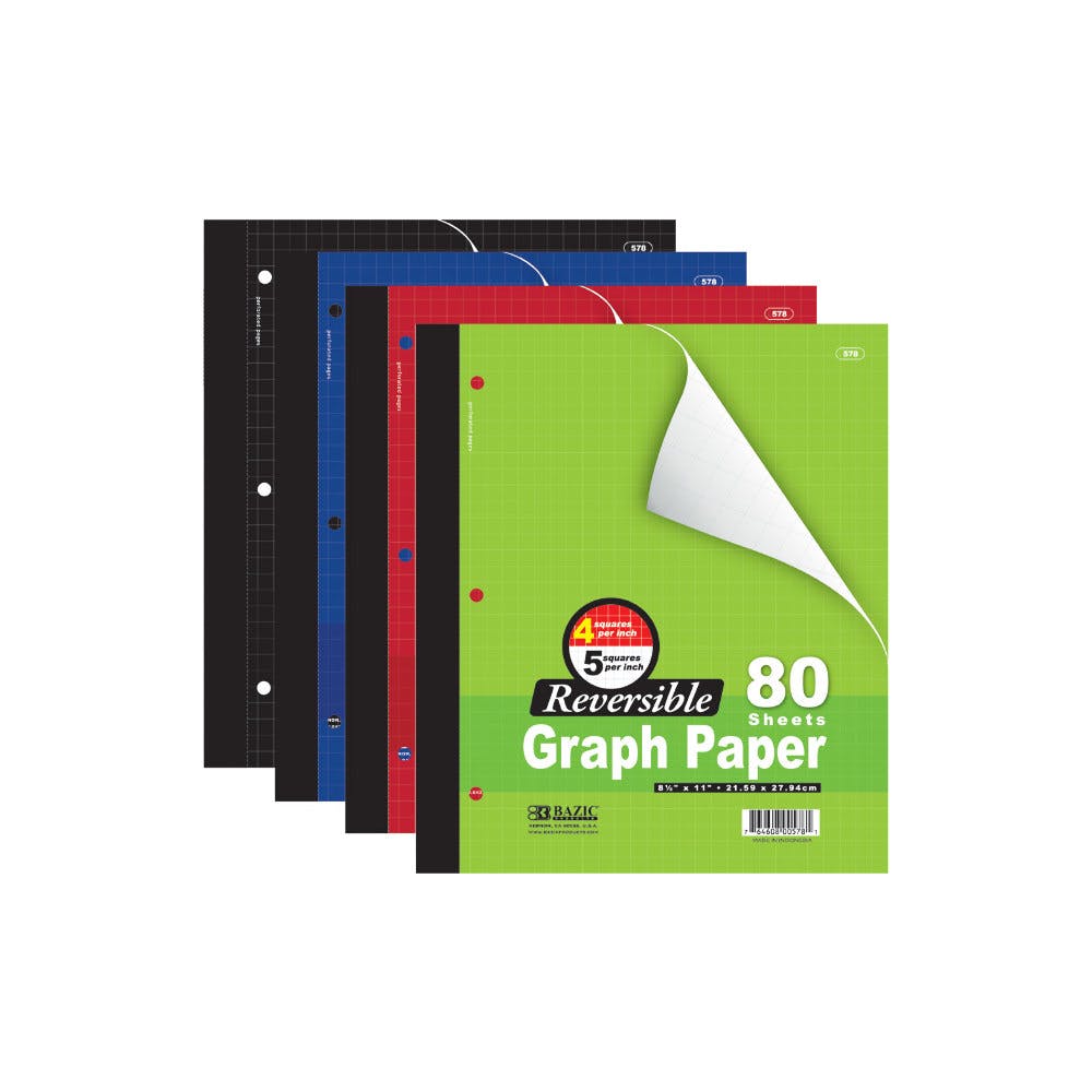 Quad Ruled Wireless Notebooks - 80 Pages 8.5" x 11" 3